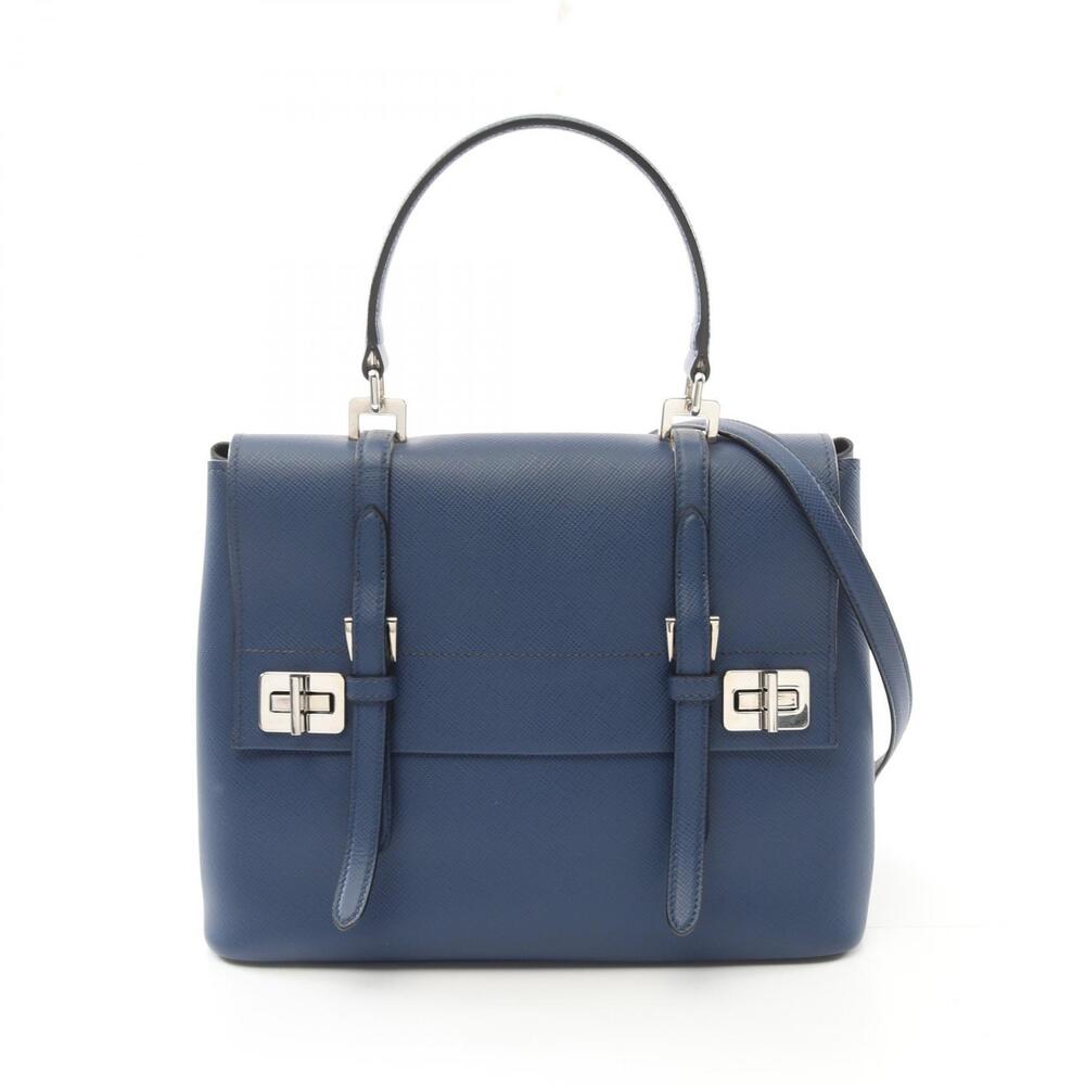 Prada SAFFIANO CUIR handbag leather Navy Blue
